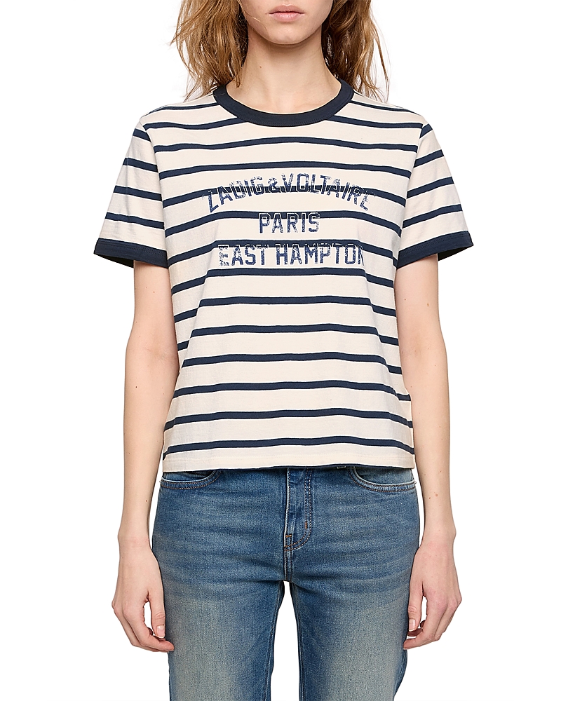 Zadig & Voltaire East Hampton Striped Graphic Tee · S