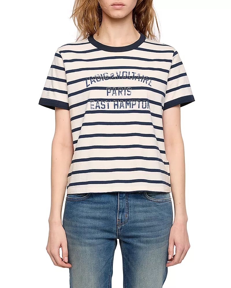 Zadig & Voltaire East Hampton Striped Graphic Tee