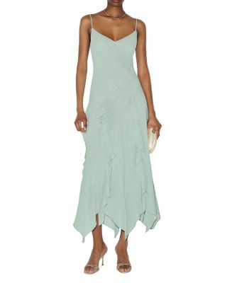 Allissa V Neck Ruffle Trim Dress