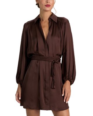 Margaux Blouson Sleeve Tie Front Mini Dress