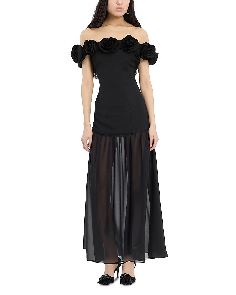 Rotate Crepe Flower Maxi Dress