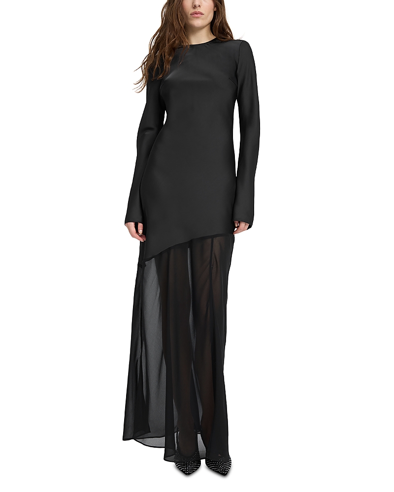 Rotate Long Sleeve Slit Maxi Dress