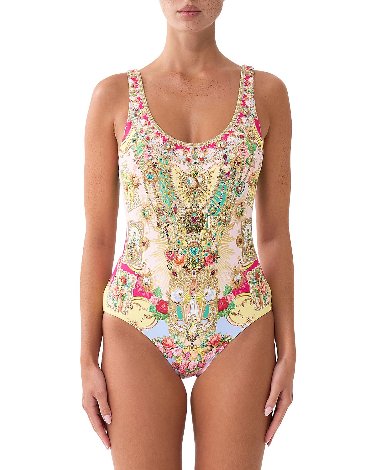 Camilla Wide Strap Scoop Neck One Piece Swimsuit