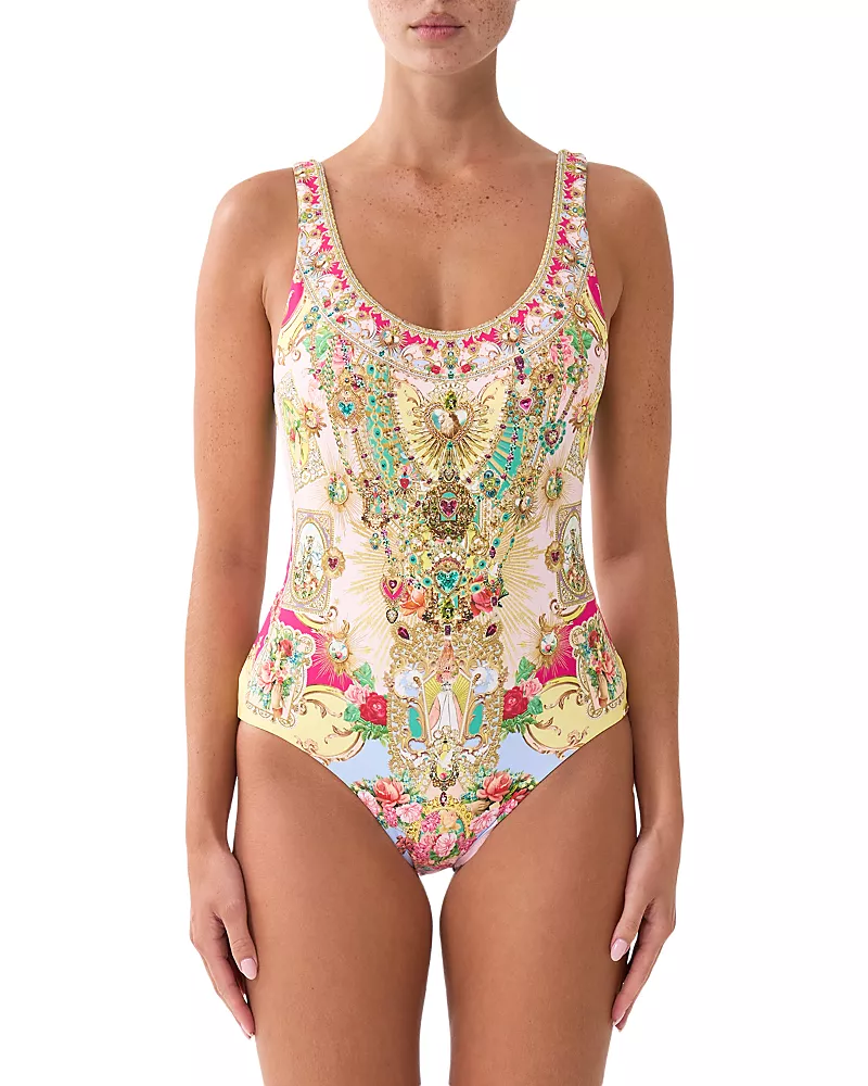 Camilla Wide Strap Scoop Neck One Piece Swimsuit