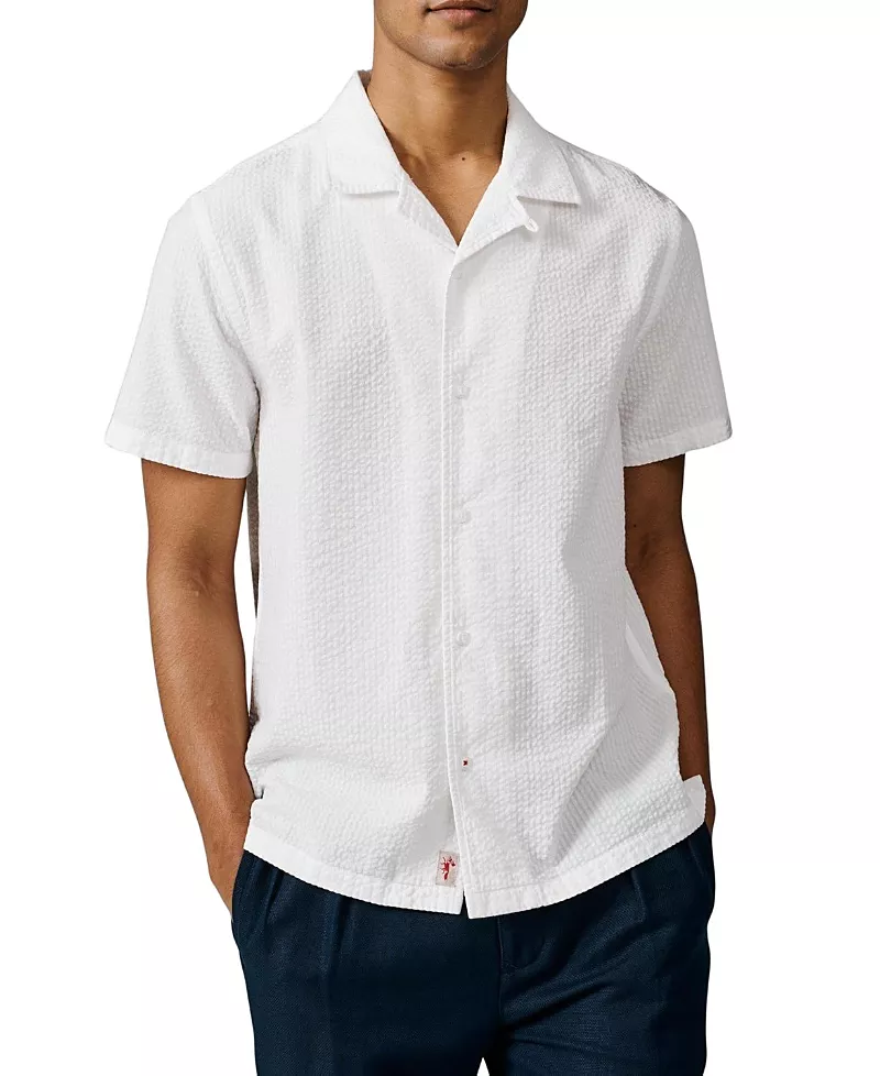 Aubin Seersucker Linen Short Sleeve Shirt