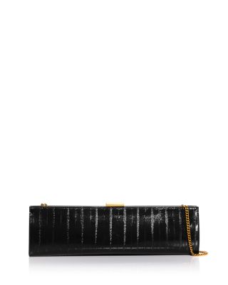 Small Embossed Leather East West Clutch - Exclusive