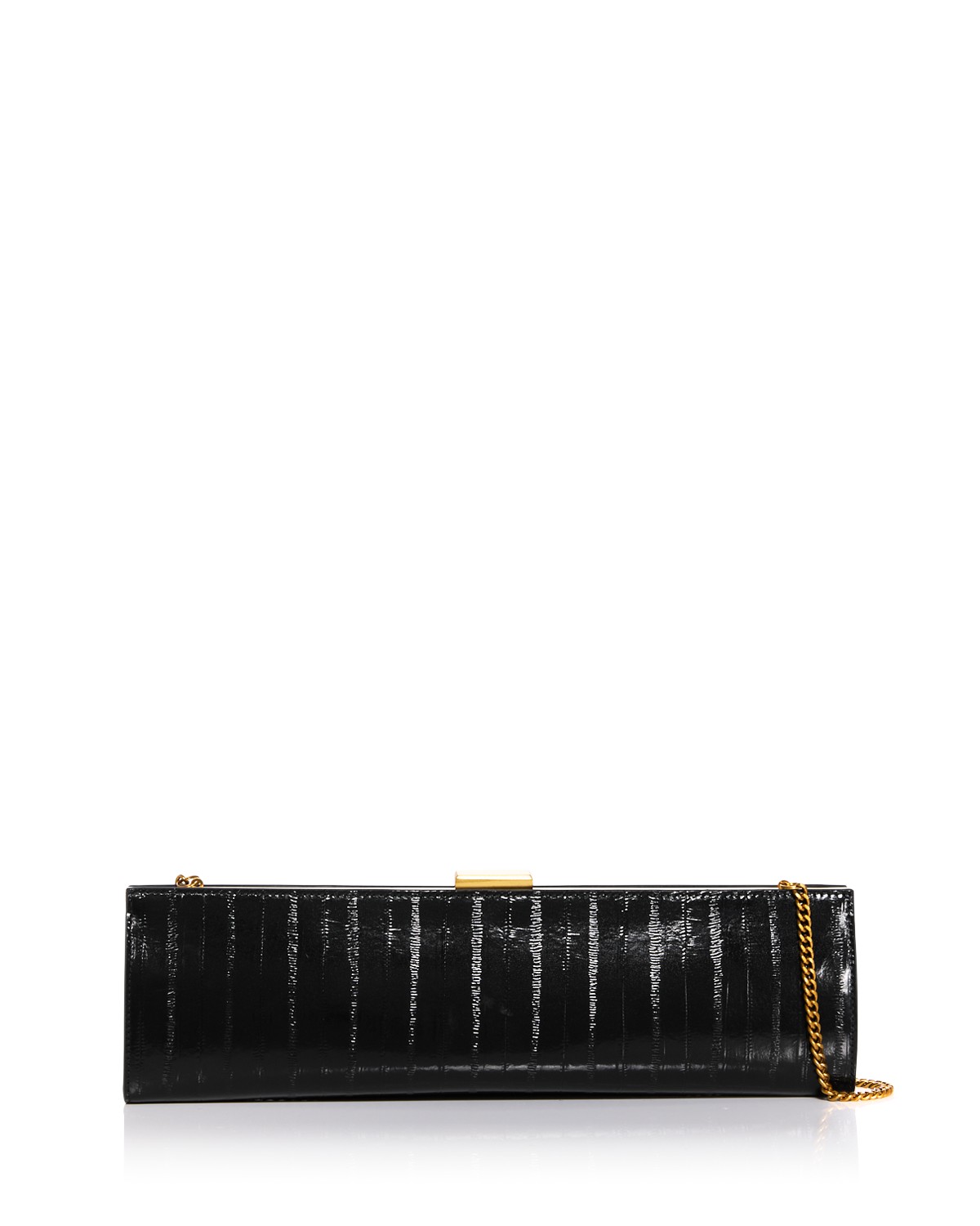 Small Embossed Leather East West Clutch - Exclusive