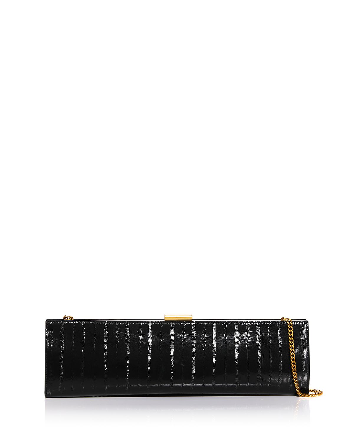 Aqua Small Embossed Leather East West Clutch - Exclusive