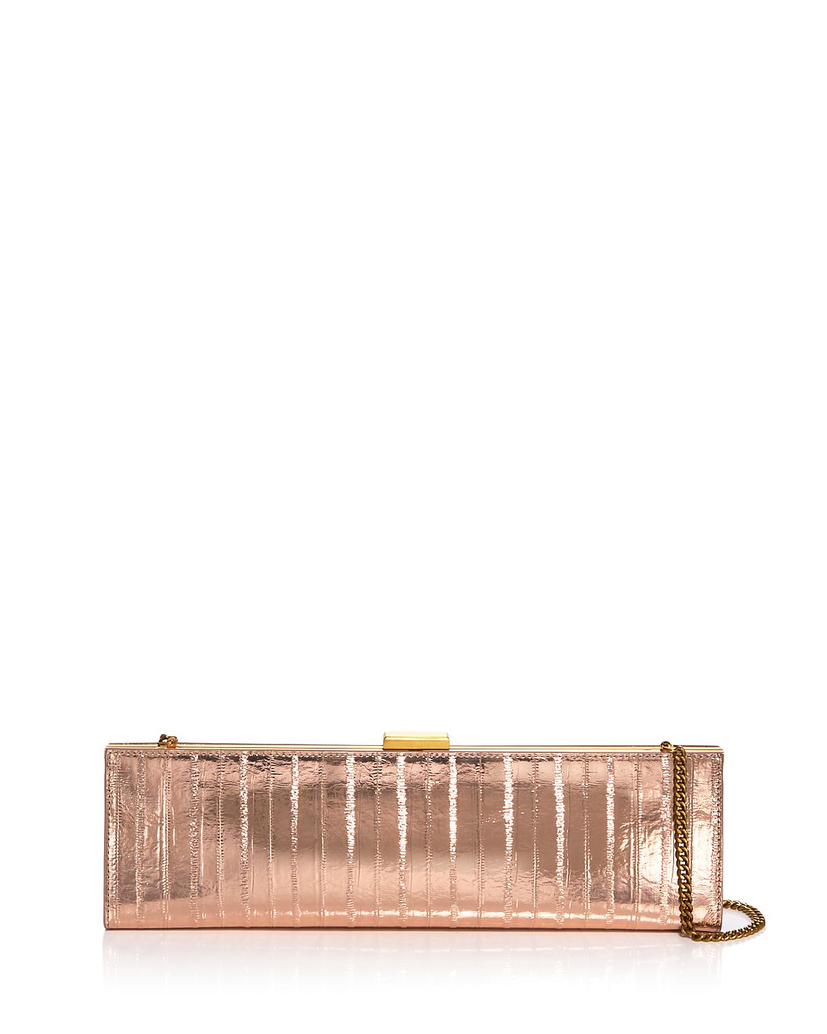 Aqua Small Embossed Leather East West Clutch - Exclusive