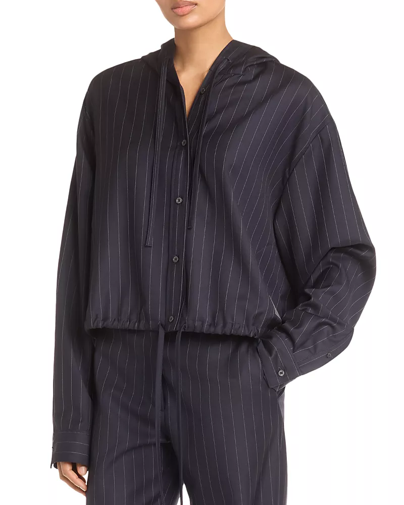 Acne Studios Wool Hooded Button Front Top