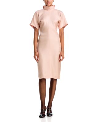 Silk Reverse Collar Dress