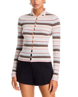 Chloe Wool Cashmere Button Front Sweater