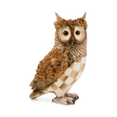 Mocha Check Owl Figure