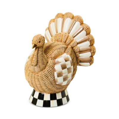 Autumnology Check Basket Weave Turkey Figurine