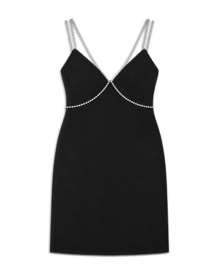 Girls' Kat Black Rhinestone Trim Dress - Big Kid