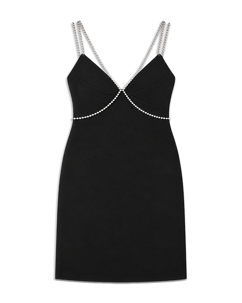 Theme Girls' Kat Black Rhinestone Trim Dress - Big Kid