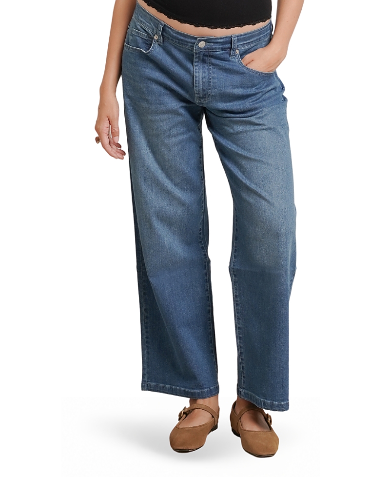 Nom Maternity Slouch Under the Belly Boyfriend Jeans in Dark Blue