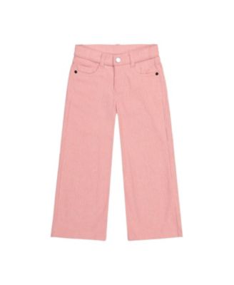 Girls' Stretch Corduroy 5-Pocket Button Fly Wide Leg Pants - Little Kid