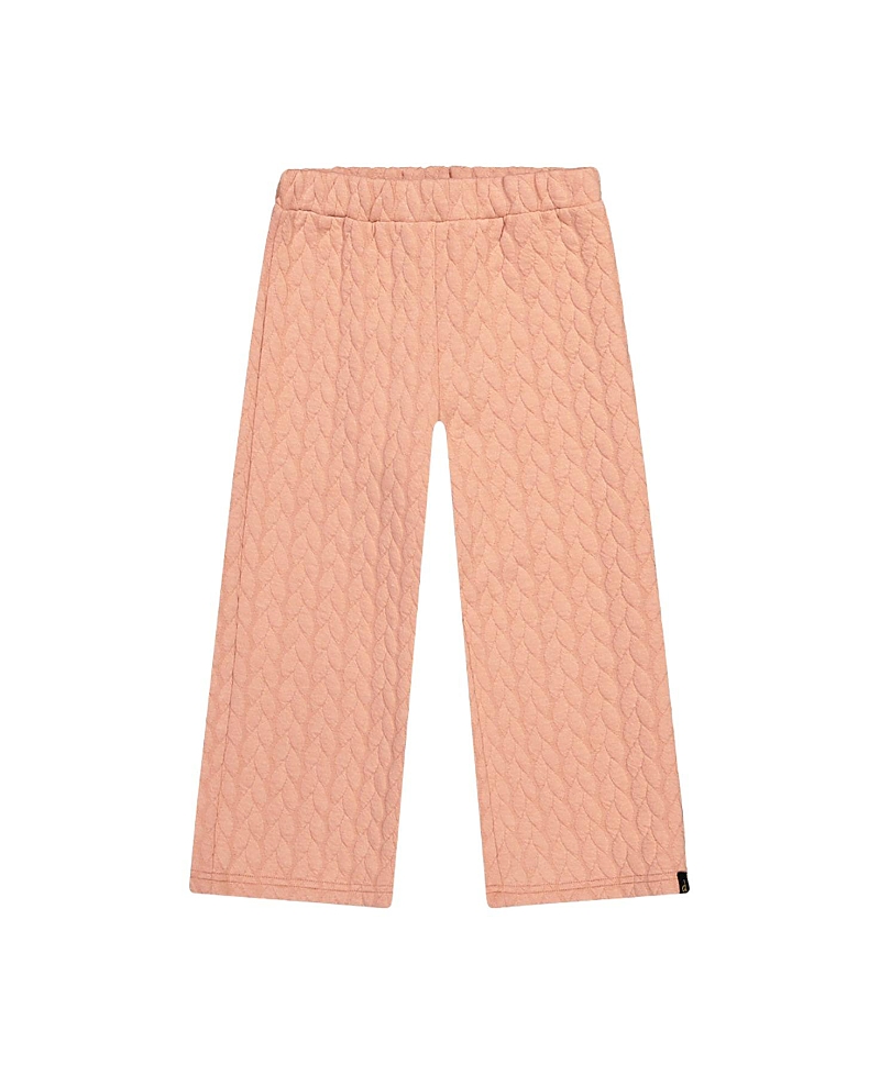 Deux par Deux Girls' Wide Leg Jacquard Quilted Diamond Elastic Waist Pants - Little Kid