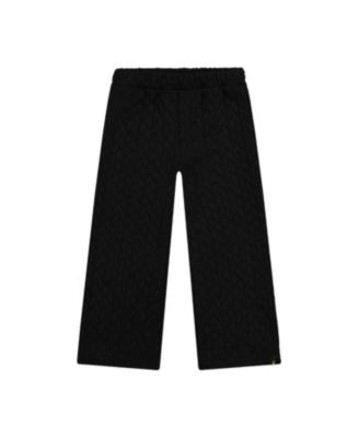 Deux par Deux Girls' Wide Leg Jacquard Quilted Diamond Elastic Waist Pants - Little Kid