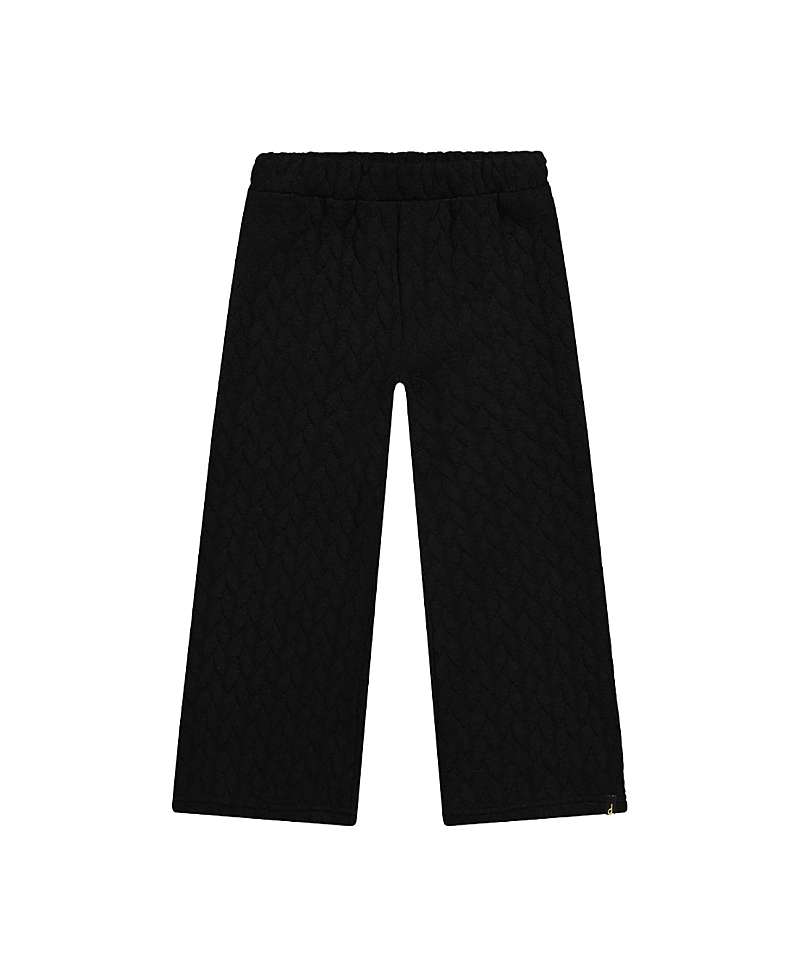 Deux par Deux Girls' Wide Leg Jacquard Quilted Diamond Elastic Waist Pants - Little Kid