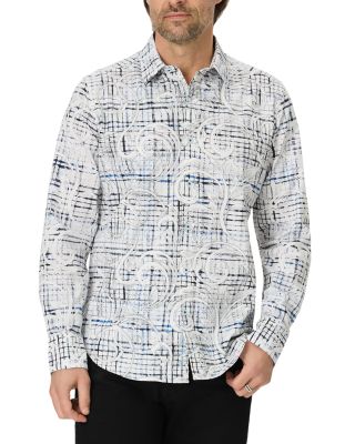Webster Slim Floral Check Woven Cotton Shirt