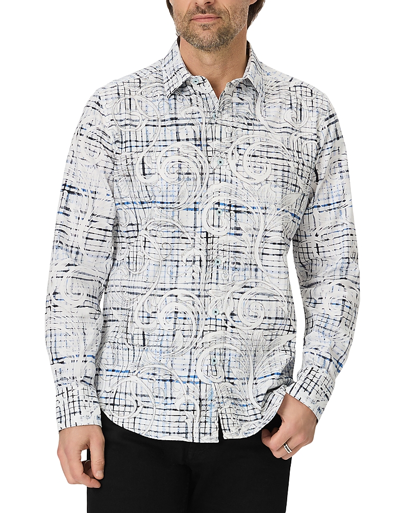 Robert Graham Webster Slim Floral Check Woven Cotton Shirt