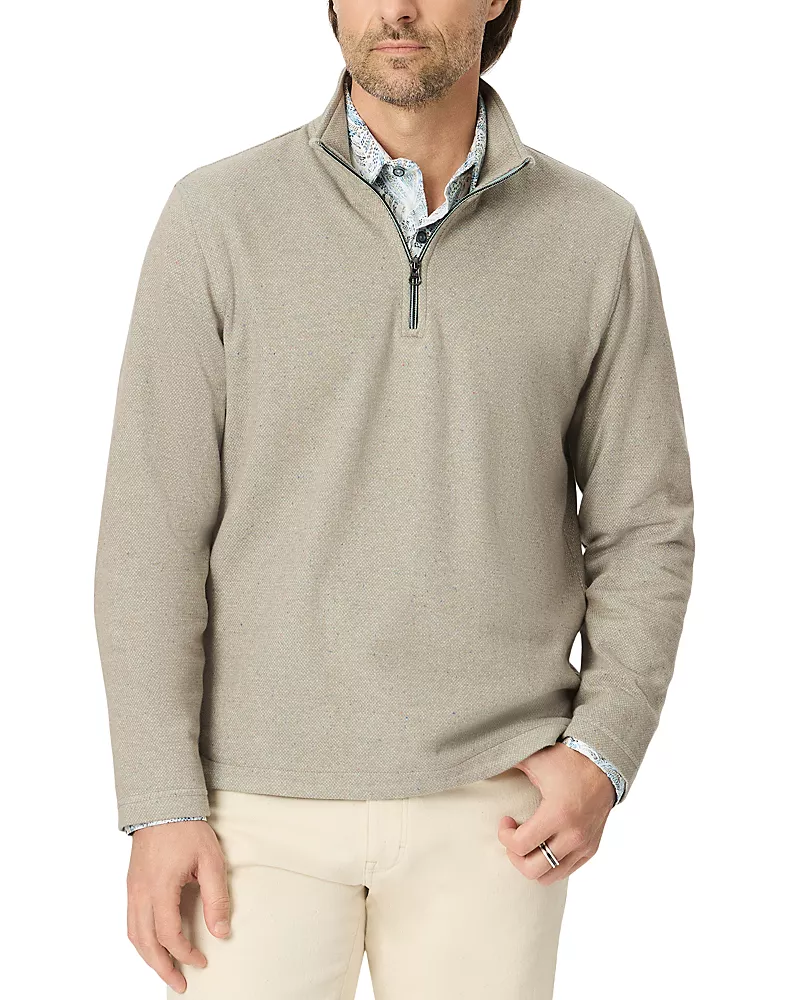 Robert Graham Draycott Quarter Zip Cotton Knit Sweater
