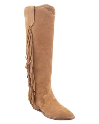 Women's Anirey Suede Fringe Western Knee High Boots