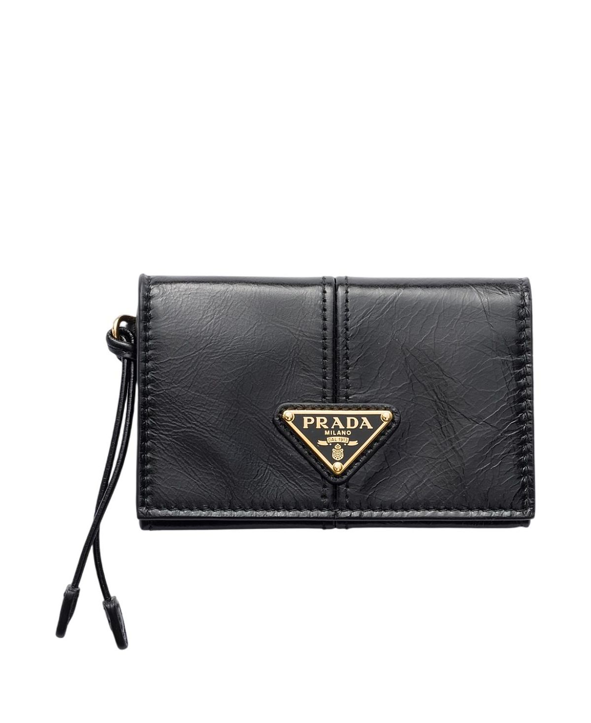 Prada Leather Card Holder With Flap