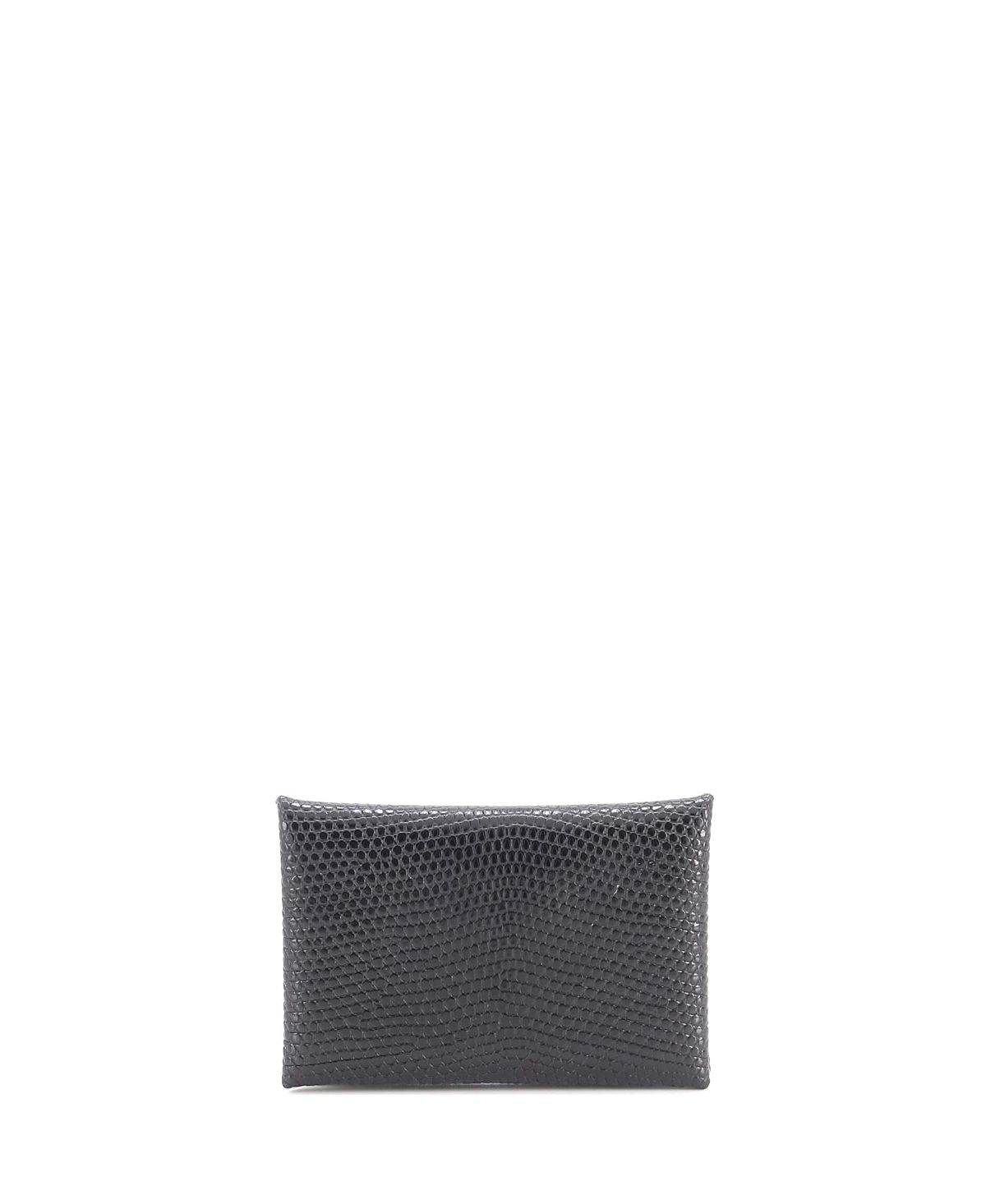 Pre-Owned HERMES Calvi Card Holder Lizard