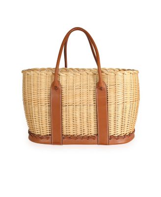 Garden Party 36 Leather;Straw/Raffia Handbag