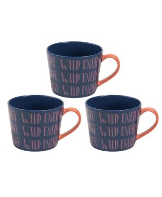  Luohu Porcelain Wild Energy Mug Set Of 3, 12 Oz.
