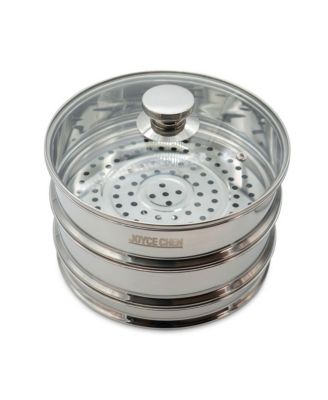  2-Tier Stainless Steel Steamer, 9.9" L x 9.9" W x 8.75" H