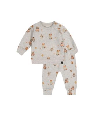 Deux Par Deux Boys' Organic Cotton Animal Print Pants And Top Set - Baby In Multi