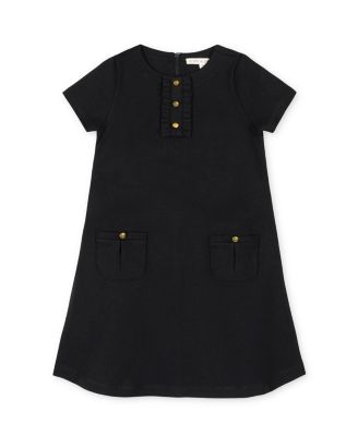  Girls' Ponte A-Line Ruffle Placket Dress - Little Kid, Big Kid