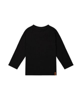 Boys' Organic Cotton Crew Neck Logo Tag Long Sleeve T-Shirt - Little Kid