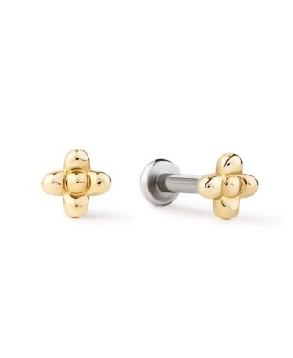  Solid Yellow Gold Liora Flatback Studs