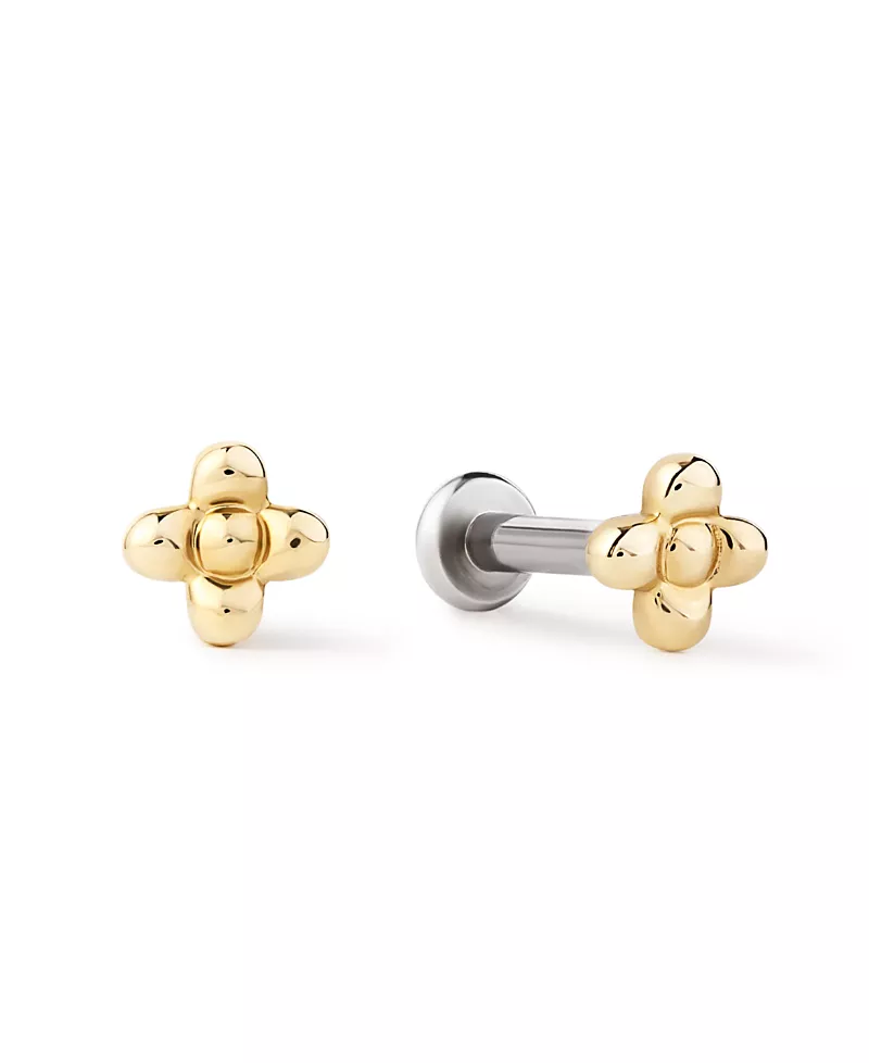 Ana Luisa Solid Yellow Gold Liora Flatback Studs