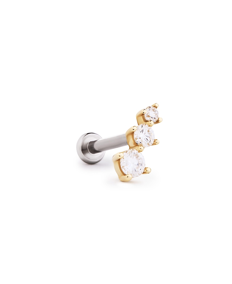 Ana Luisa Solid Yellow Gold Lab-Grown Diamond Crawler Flatback Single Stud