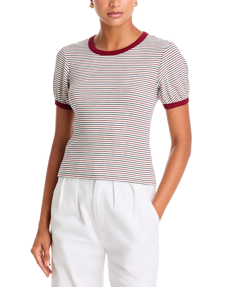 Rag & Bone The Essential Rib Striped Pima Cotton Stretch Tee