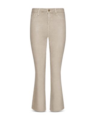 Kendra High Rise Cropped Flared Jeans in Antique Birch Coated