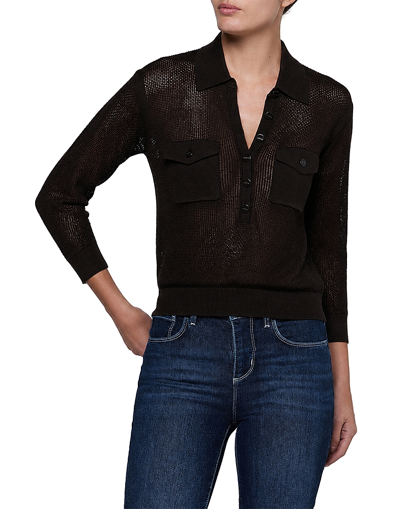 L'agence Carine Pointelle Collared Sweater