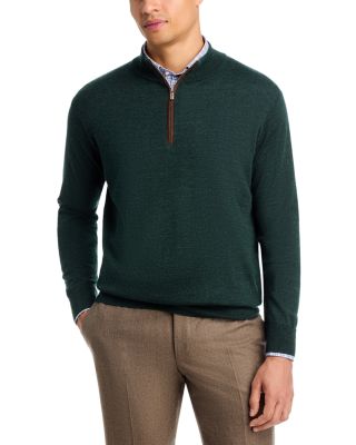 Autumn Crest Suede Trim Quarter Zip Sweater