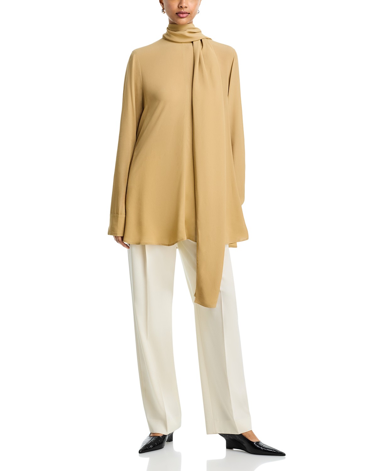 Draped Scarf Blouse