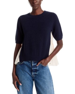 Liora Mixed Media Short Sleeve Top