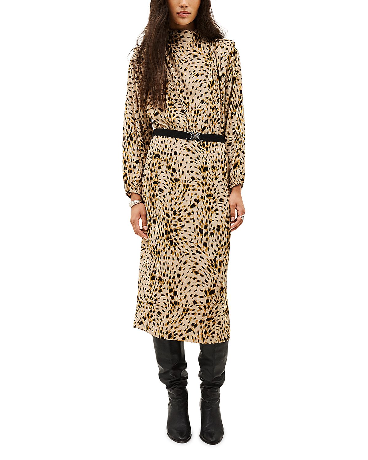 ba & sh Hoelia Printed Midi Dress