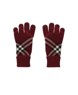Check Cashmere Blend Gloves
