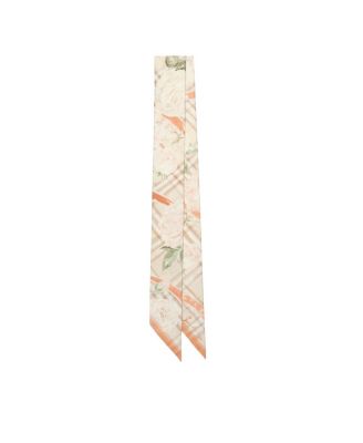  Skinny Rose Check Silk Scarf
