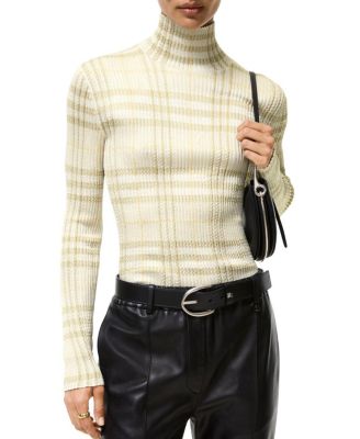  Check Viscose Turtleneck Sweater